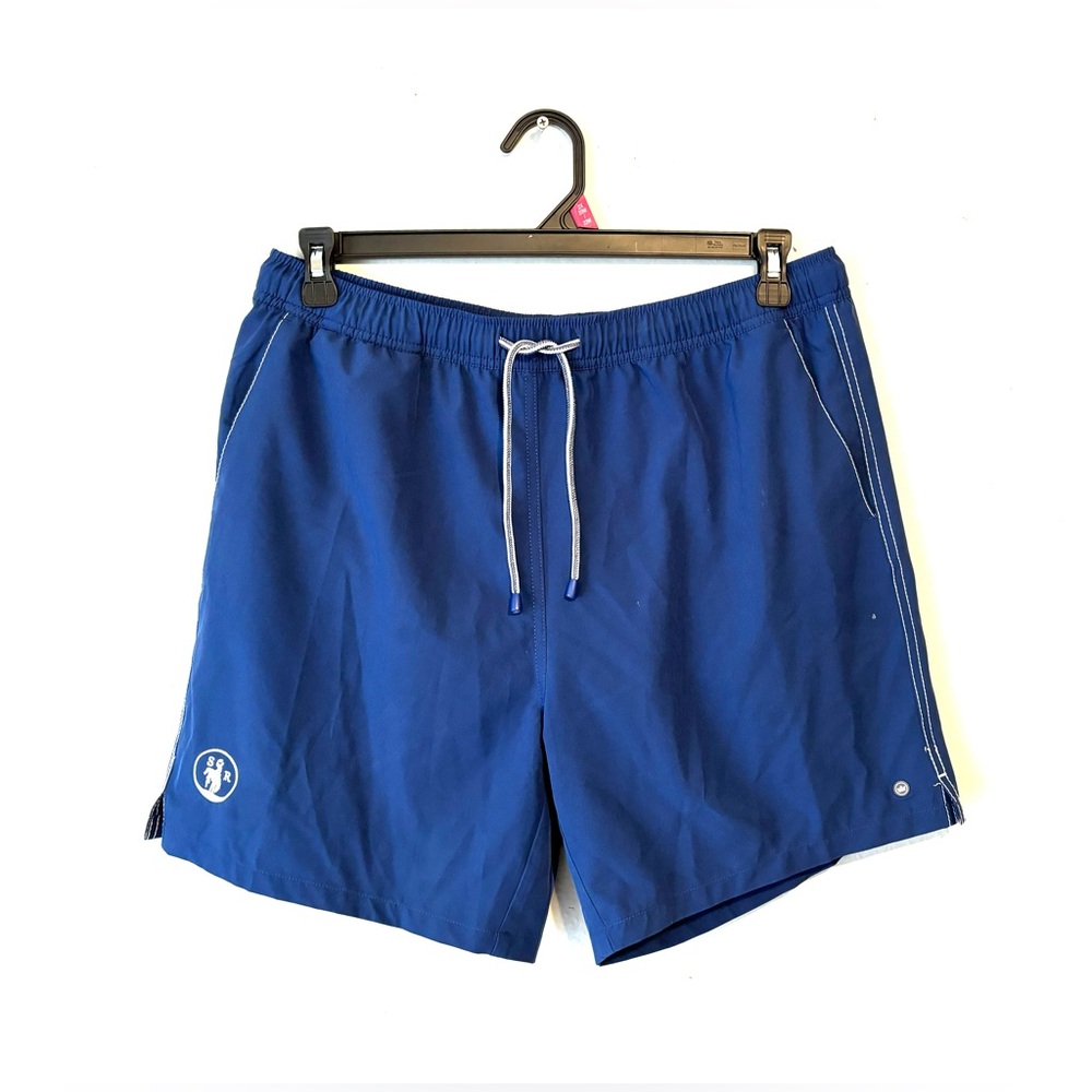 Peter Millar Crown Solid Atlantic Blue Lined Swim… - image 1